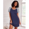image:imageEkouaer Nightgowns for Women Cotton Night Gown 3 Pack Sleep Shirts Short Sleeve Nightshirt Soft Sleepwear NightdressBlackNavy BlueDark Grey