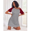 image:imageEkouaer Nightgowns for Women Cotton Night Gown 3 Pack Sleep Shirts Short Sleeve Nightshirt Soft Sleepwear NightdressBlackNavy BlueLight Grey