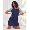 image:imageEkouaer Nightgowns for Women Cotton Night Gown 3 Pack Sleep Shirts Short Sleeve Nightshirt Soft Sleepwear NightdressBlackNavy BluePink Florals