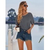 image:imageEkouaer Nightgowns for Women Cotton Night Gown 3 Pack Sleep Shirts Short Sleeve Nightshirt Soft Sleepwear NightdressNavy BlueAll GreyBrown Leopard