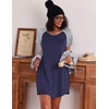 image:imageEkouaer Nightgowns for Women Cotton Night Gown 3 Pack Sleep Shirts Short Sleeve Nightshirt Soft Sleepwear NightdressNavy BlueAll GreyBrown Leopard