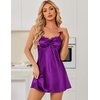 image:imageEkouaer Nightgowns for Women Sexy Lingerie Silk Night Gowns Satin Babydoll Sleepwear Slip Lace Night Dress SleepdressPurple