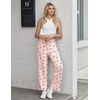 image:imageEkouaer Pajama Pants for Women Soft Comfy Pajama Sleep Bottoms Casual Stretch Wide Leg Lounge Pants with PocketsApricot Teddy