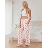 image:imageEkouaer Pajama Pants for Women Soft Comfy Pajama Sleep Bottoms Casual Stretch Wide Leg Lounge Pants with PocketsApricot Teddy