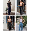 image:imageEkouaer Pajama Pants for Women Soft Comfy Pajama Sleep Bottoms Casual Stretch Wide Leg Lounge Pants with PocketsBrown Teddy