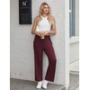 image:imageEkouaer Pajama Pants for Women Soft Comfy Pajama Sleep Bottoms Casual Stretch Wide Leg Lounge Pants with PocketsDark Red
