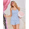 image:imageEkouaer Pajama Sets for Women Tank Top Pjs Summer Sexy Sleepwear with Shorts Cami Nightwear SXXLBlue Gingham Cherry
