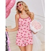 image:imageEkouaer Pajama Sets for Women Tank Top Pjs Summer Sexy Sleepwear with Shorts Cami Nightwear SXXLCherry on Pink