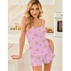 image:imageEkouaer Pajama Sets for Women Tank Top Pjs Summer Sexy Sleepwear with Shorts Cami Nightwear SXXLFlorals on Light Purple