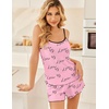 image:imageEkouaer Pajama Sets for Women Tank Top Pjs Summer Sexy Sleepwear with Shorts Cami Nightwear SXXLHeart on Pink