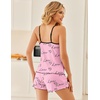 image:imageEkouaer Pajama Sets for Women Tank Top Pjs Summer Sexy Sleepwear with Shorts Cami Nightwear SXXLHeart on Pink