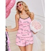 image:imageEkouaer Pajama Sets for Women Tank Top Pjs Summer Sexy Sleepwear with Shorts Cami Nightwear SXXLHeart on Pink