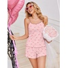 image:imageEkouaer Pajama Sets for Women Tank Top Pjs Summer Sexy Sleepwear with Shorts Cami Nightwear SXXLPink Bow
