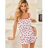 image:imageEkouaer Pajama Sets for Women Tank Top Pjs Summer Sexy Sleepwear with Shorts Cami Nightwear SXXLRed Strawberry on White