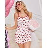 image:imageEkouaer Pajama Sets for Women Tank Top Pjs Summer Sexy Sleepwear with Shorts Cami Nightwear SXXLRed Strawberry on White