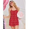 image:imageEkouaer Pajama Sets for Women Tank Top Pjs Summer Sexy Sleepwear with Shorts Cami Nightwear SXXLWhite Heart on Red