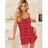 image:imageEkouaer Pajama Sets for Women Tank Top Pjs Summer Sexy Sleepwear with Shorts Cami Nightwear SXXLWhite Heart on Red