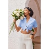 image:imageEkouaer Pajamas for Women Set Button Up Sleepwear 2 Piece Pjs Lounge Set Short Sleeve NightwearBlue