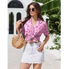 image:imageEkouaer Pajamas for Women Set Button Up Sleepwear 2 Piece Pjs Lounge Set Short Sleeve NightwearBow