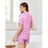 image:imageEkouaer Pajamas for Women Set Button Up Sleepwear 2 Piece Pjs Lounge Set Short Sleeve NightwearBow