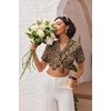 image:imageEkouaer Pajamas for Women Set Button Up Sleepwear 2 Piece Pjs Lounge Set Short Sleeve NightwearBrown Leopard