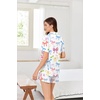 image:imageEkouaer Pajamas for Women Set Button Up Sleepwear 2 Piece Pjs Lounge Set Short Sleeve NightwearColorful Bow