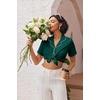 image:imageEkouaer Pajamas for Women Set Button Up Sleepwear 2 Piece Pjs Lounge Set Short Sleeve NightwearGreen