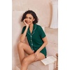 image:imageEkouaer Pajamas for Women Set Button Up Sleepwear 2 Piece Pjs Lounge Set Short Sleeve NightwearGreen
