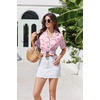 image:imageEkouaer Pajamas for Women Set Button Up Sleepwear 2 Piece Pjs Lounge Set Short Sleeve NightwearHeart