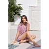 image:imageEkouaer Pajamas for Women Set Button Up Sleepwear 2 Piece Pjs Lounge Set Short Sleeve NightwearHeart Leopard Print