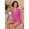 image:imageEkouaer Pajamas for Women Set Button Up Sleepwear 2 Piece Pjs Lounge Set Short Sleeve NightwearHot Leopard