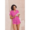 image:imageEkouaer Pajamas for Women Set Button Up Sleepwear 2 Piece Pjs Lounge Set Short Sleeve NightwearHot Leopard