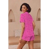 image:imageEkouaer Pajamas for Women Set Button Up Sleepwear 2 Piece Pjs Lounge Set Short Sleeve NightwearHot Leopard