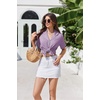image:imageEkouaer Pajamas for Women Set Button Up Sleepwear 2 Piece Pjs Lounge Set Short Sleeve NightwearLavender