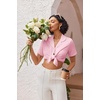 image:imageEkouaer Pajamas for Women Set Button Up Sleepwear 2 Piece Pjs Lounge Set Short Sleeve NightwearPink