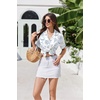 image:imageEkouaer Pajamas for Women Set Button Up Sleepwear 2 Piece Pjs Lounge Set Short Sleeve NightwearShell World