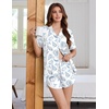 image:imageEkouaer Pajamas for Women Set Button Up Sleepwear 2 Piece Pjs Lounge Set Short Sleeve NightwearShell World