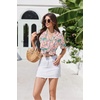 image:imageEkouaer Pajamas for Women Set Button Up Sleepwear 2 Piece Pjs Lounge Set Short Sleeve NightwearSummer Plants
