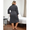 image:imageEkouaer Plus Size Robe for Women Waffle Knit Bathrobe Short Lightweight Kimono Robes with Pockets Maternity Robe SXXLDark Gray