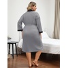 image:imageEkouaer Plus Size Robe for Women Waffle Knit Bathrobe Short Lightweight Kimono Robes with Pockets Maternity Robe SXXLLight Gray