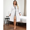 image:imageEkouaer Plus Size Robe for Women Waffle Knit Bathrobe Short Lightweight Kimono Robes with Pockets Maternity Robe SXXLWhite