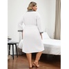 image:imageEkouaer Plus Size Robe for Women Waffle Knit Bathrobe Short Lightweight Kimono Robes with Pockets Maternity Robe SXXLWhite