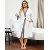 image:imageEkouaer Plus Size Robe for Women Waffle Knit Bathrobe Short Lightweight Kimono Robes with Pockets Maternity Robe SXXLWhite
