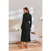 image:imageEkouaer Robes for Women Lightweight Knit Waffle Bathrobe Full Length Kimono Casual Ladies LoungewearBlack
