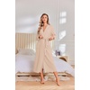 image:imageEkouaer Robes for Women Lightweight Knit Waffle Bathrobe Full Length Kimono Casual Ladies LoungewearChampagne