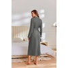 image:imageEkouaer Robes for Women Lightweight Knit Waffle Bathrobe Full Length Kimono Casual Ladies LoungewearDark Grey