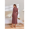 image:imageEkouaer Robes for Women Lightweight Knit Waffle Bathrobe Full Length Kimono Casual Ladies LoungewearGray Purple