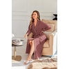 image:imageEkouaer Robes for Women Lightweight Knit Waffle Bathrobe Full Length Kimono Casual Ladies LoungewearGray Purple