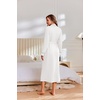 image:imageEkouaer Robes for Women Lightweight Knit Waffle Bathrobe Full Length Kimono Casual Ladies LoungewearWhite