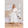 image:imageEkouaer Robes for Women Lightweight Knit Waffle Bathrobe Full Length Kimono Casual Ladies LoungewearWhite